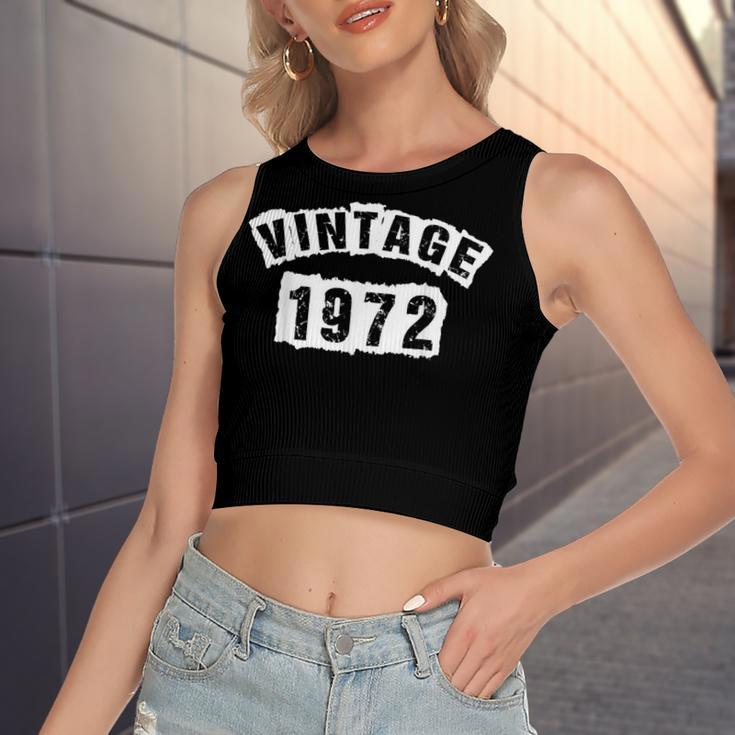Born In 1972 50 Years Old Made In 1972 50Th Birthday Women's Sleeveless Bow Backless Hollow Crop Top