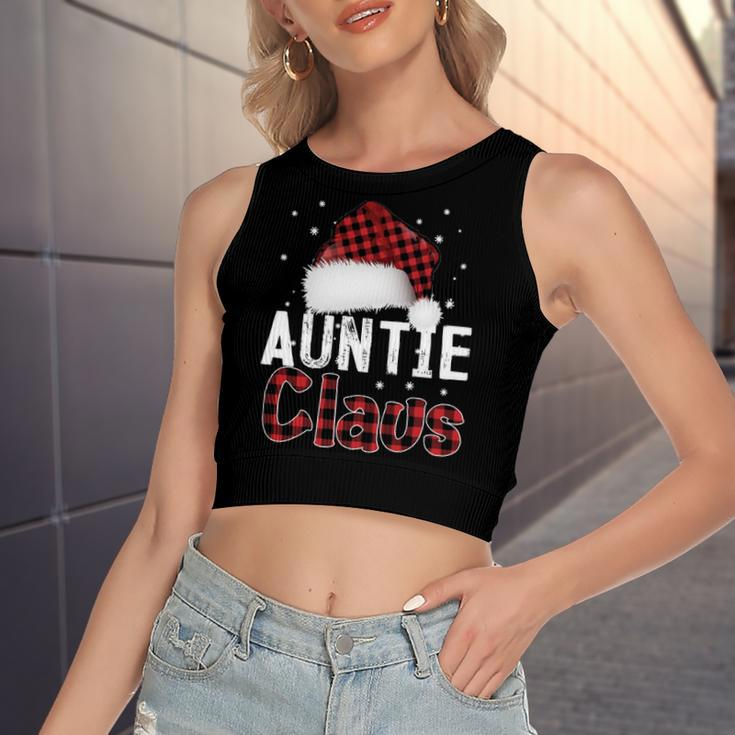Fun Santa Hat Christmas Costume Matching Auntie Claus Women's Crop Top Tank Top