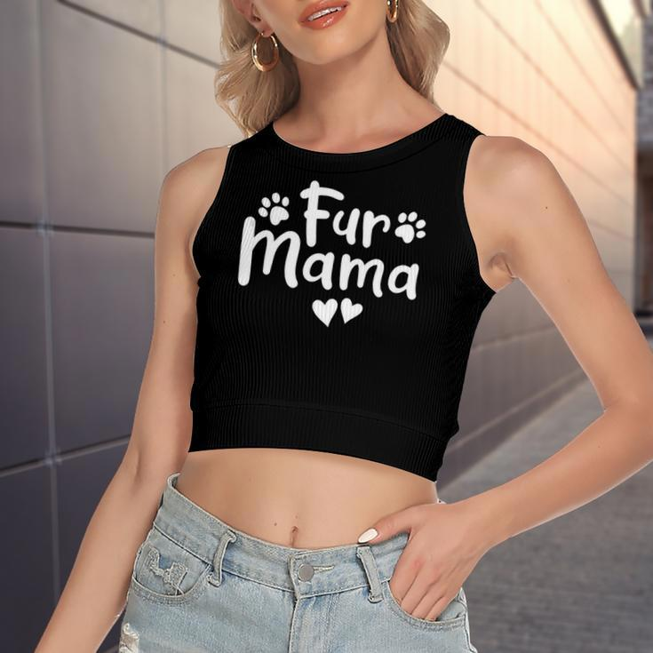 Fur Mama Paw Floral Dog Mom Women's Crop Top Tank Top