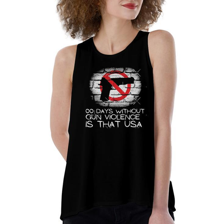 00 Days Without Gun Violence Is That USA Highland Park Shooting Women's Loose Fit Open Back Split Tank Top