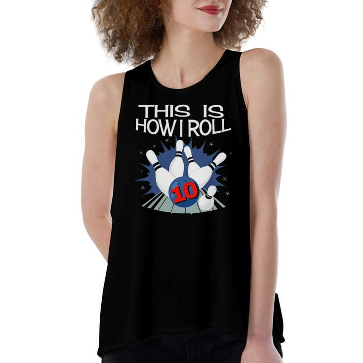 10Th Birthday Bowling  Boys Funny Bday Party Women's Loose Fit Open Back Split Tank Top