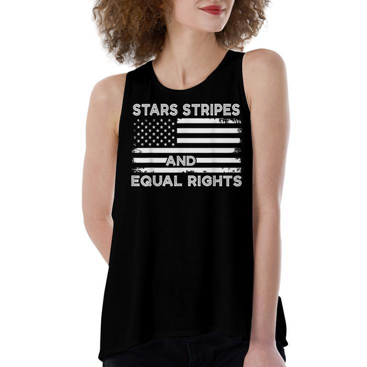4Th Of July Womens Rights Stars Stripes And Equal Rights  Women's Loose Fit Open Back Split Tank Top