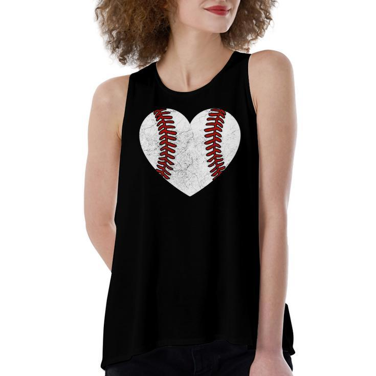 Baseball Heart Fun Mom Dad Softball Wife Women's Loose Tank Top