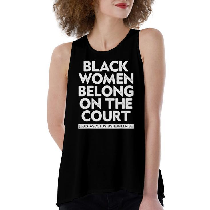 Black Belong On The Court Sistascotus Shewillrise Women's Loose Tank Top