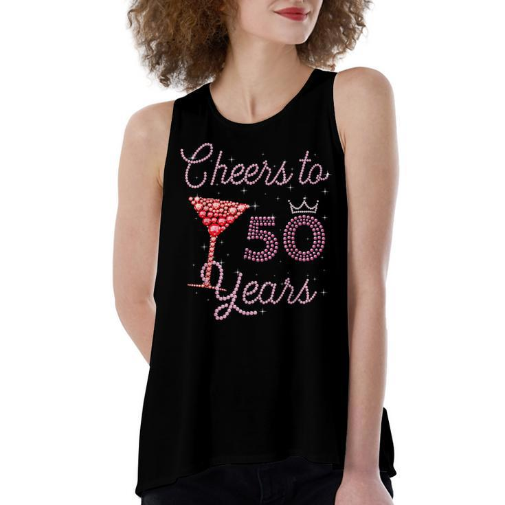 Cheers To 50 Years 50Th Birthday 50 Years Old Bday  Women's Loose Fit Open Back Split Tank Top