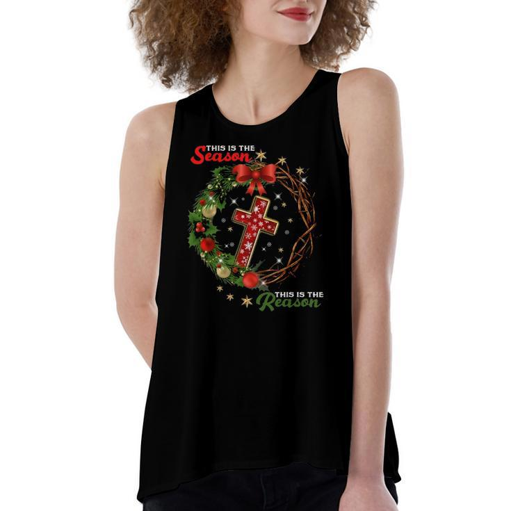 Christmas Wreath This Is The Season This Is The Reason-Jesus Women's Loose Tank Top