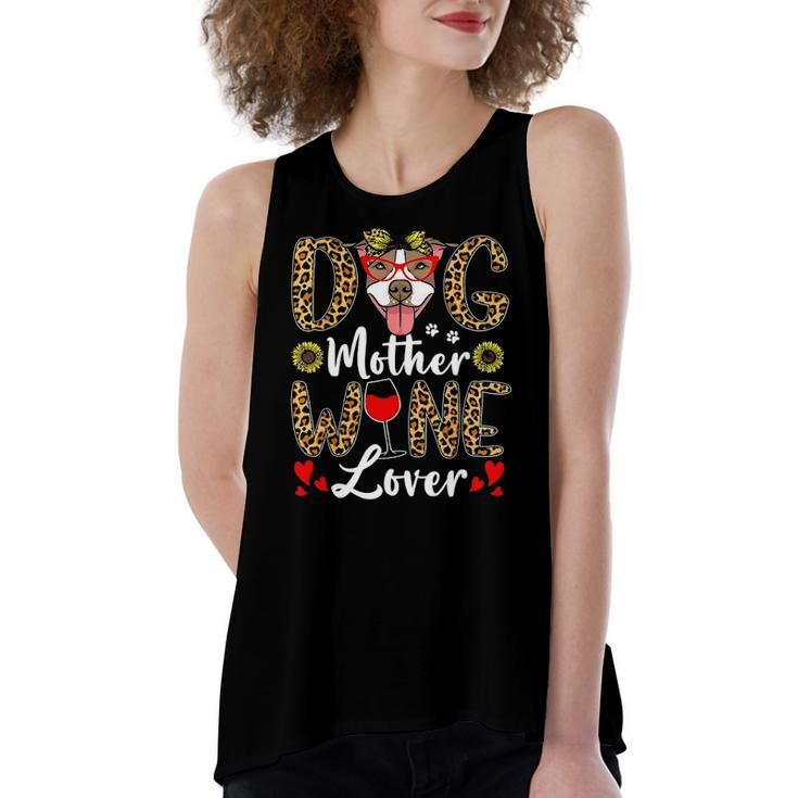 Dog Mother Wine Lover Shirt Dog Mom Wine Women's Loose Tank Top
