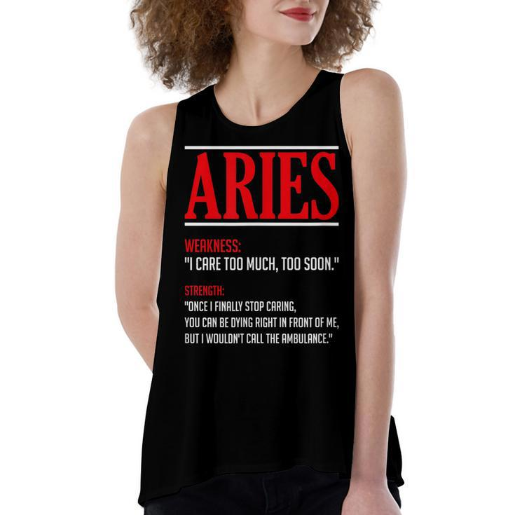 Funny Aries Facts Saying Astrology Horoscope Birthday  Women's Loose Fit Open Back Split Tank Top