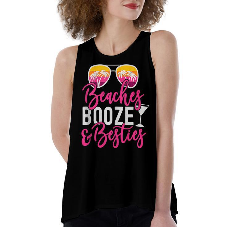 Girls Trip Girls Weekend Friends Beaches Booze & Besties  V3 Women's Loose Fit Open Back Split Tank Top