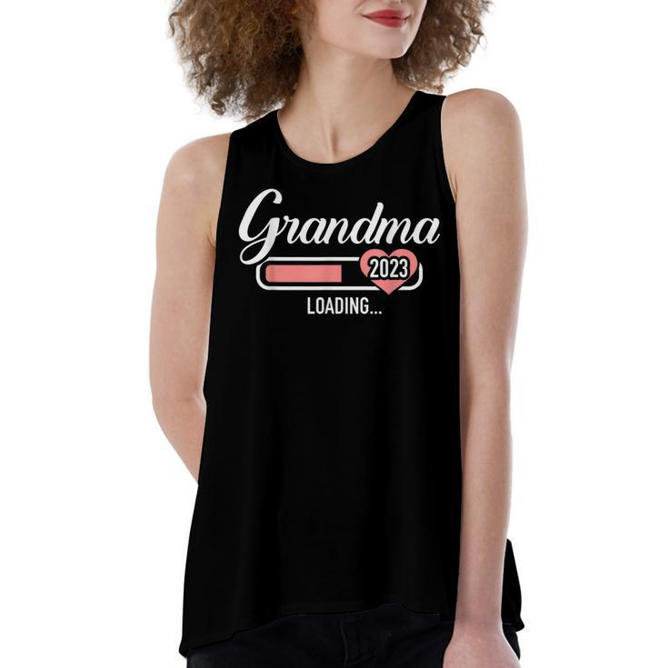 Grandma 2023 Loading For Pregnancy Announcement  V2 Women's Loose Fit Open Back Split Tank Top