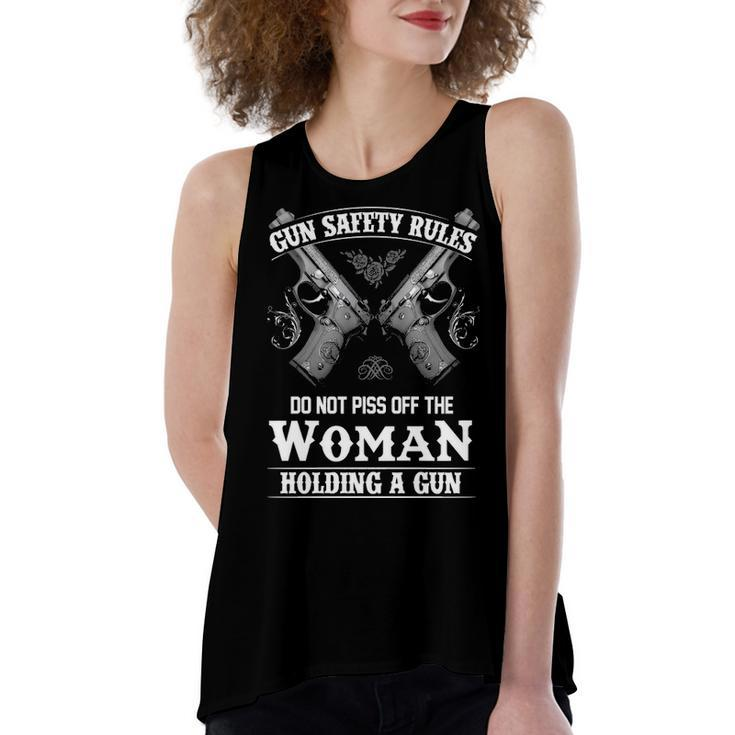 Gun Safety Rules Women's Loose Fit Open Back Split Tank Top