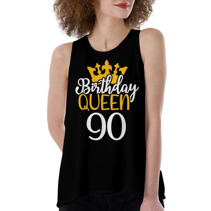 Happy 90Th Birthday Queen 90 Years Old Party Idea For Her  Women's Loose Fit Open Back Split Tank Top