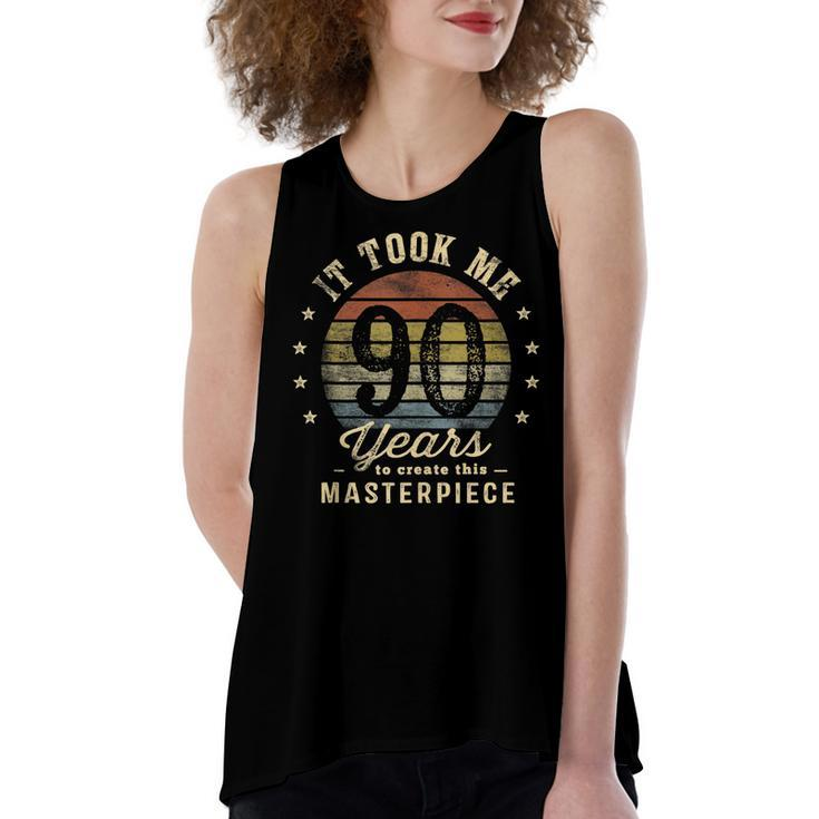 It Took Me 90 Years To Create This Masterpiece 90Th Birthday  Women's Loose Fit Open Back Split Tank Top