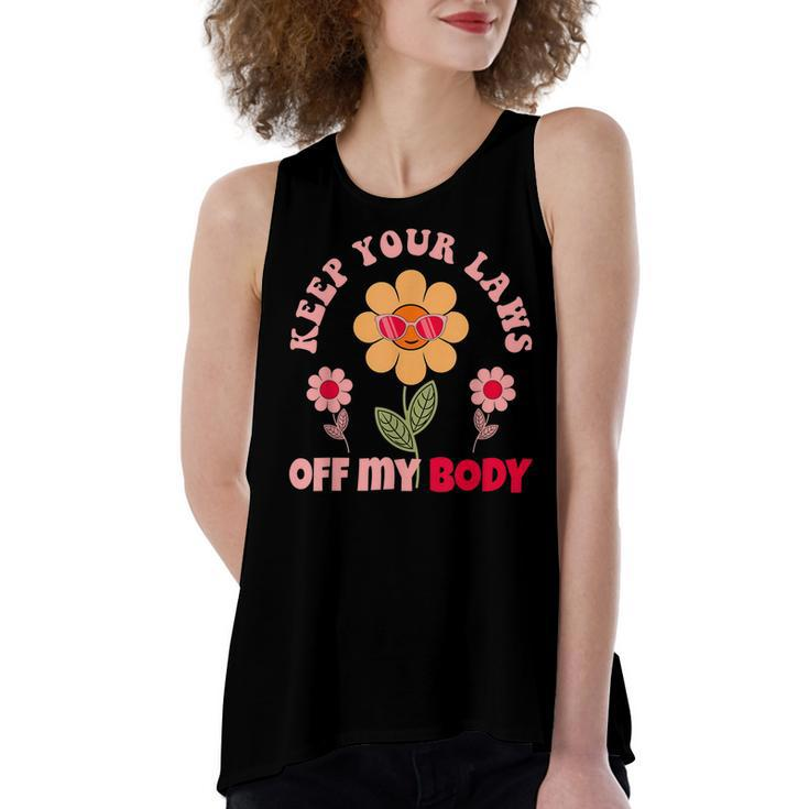 Keep Your Laws Off My Body Pro Choice Feminist Abortion  V2 Women's Loose Fit Open Back Split Tank Top