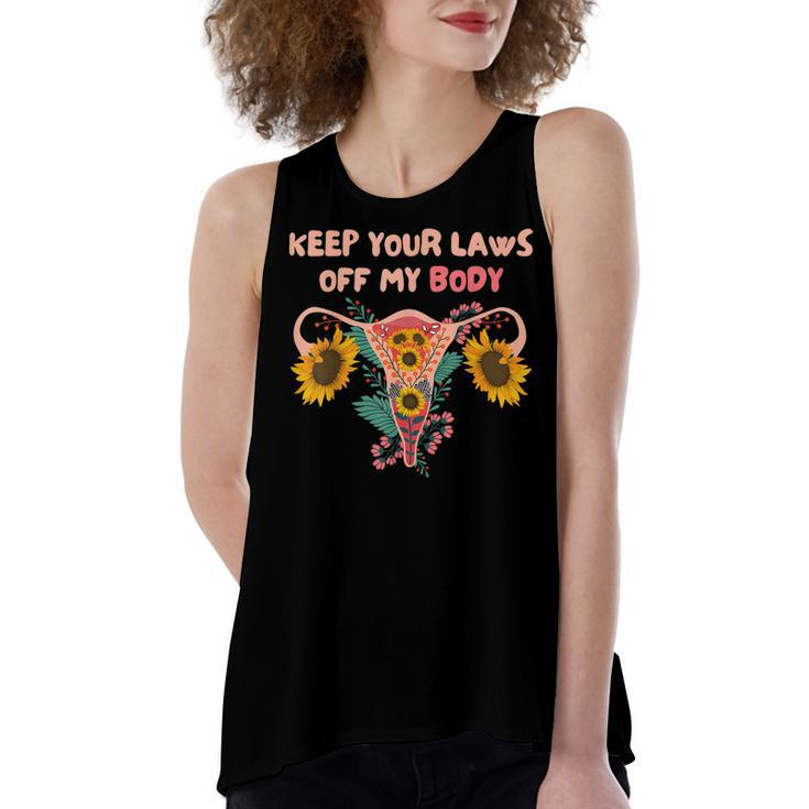 Keep Your Laws Off My Body Pro Choice Feminist Rights  V2 Women's Loose Fit Open Back Split Tank Top