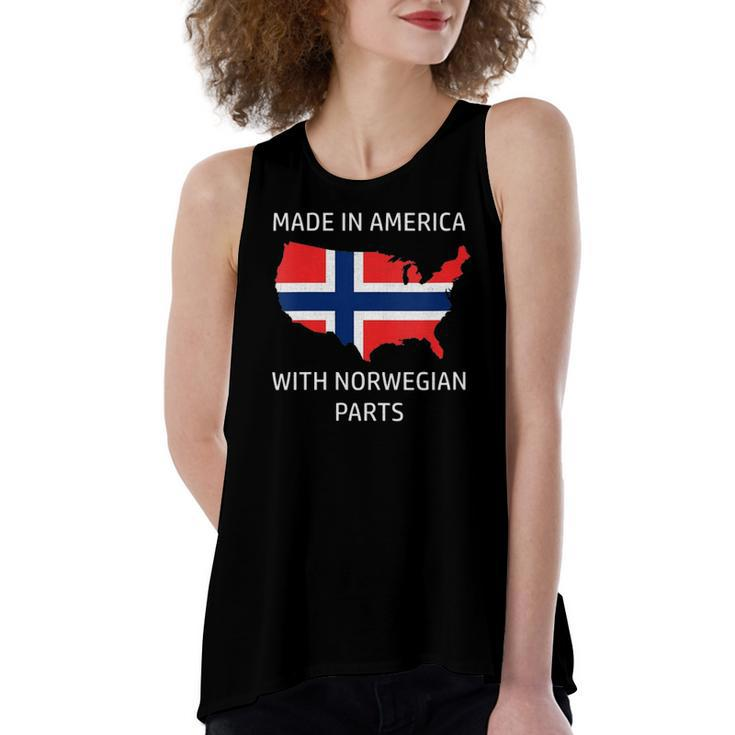 Made In America With Norwegian Parts &8211 Norway And Usa Pride Women's Loose Tank Top