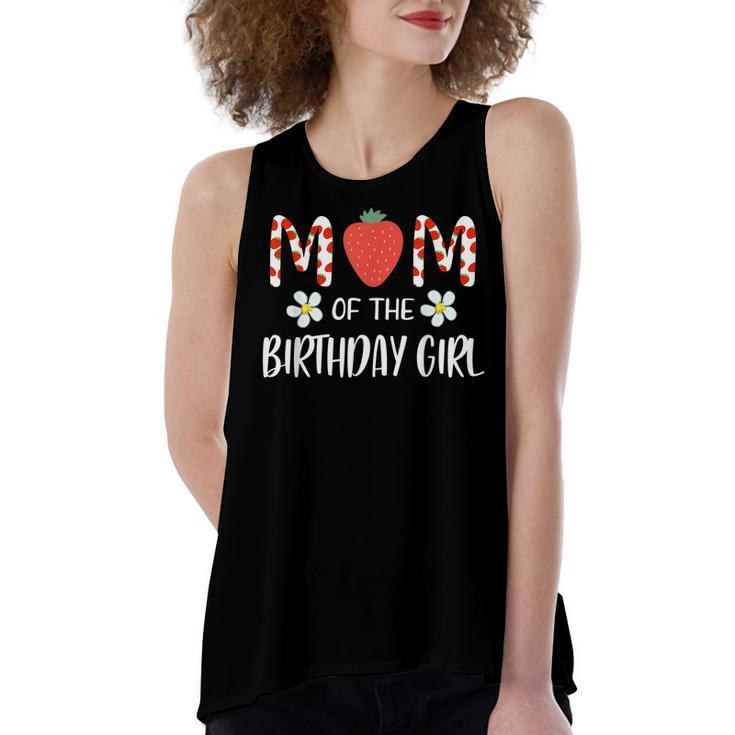 Mom Of The Birthday Girl First Birthday Berry Themed Party  Women's Loose Fit Open Back Split Tank Top