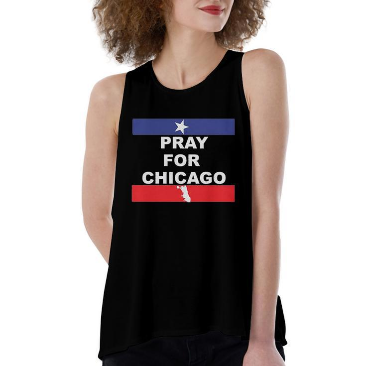 Nice Pray For Chicago Chicao Shooting Women's Loose Fit Open Back Split Tank Top