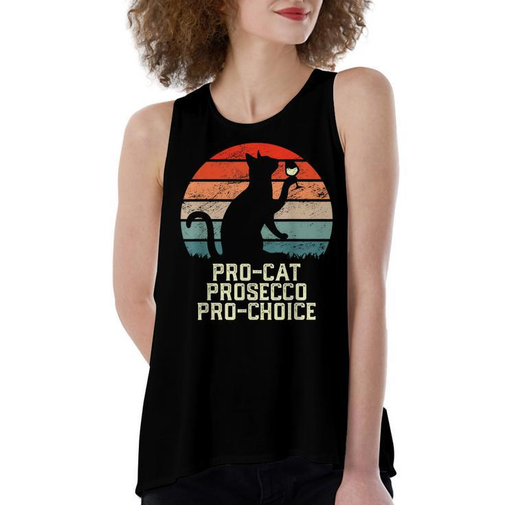 Pro-Cat Prosecco Pro Choice Scotus Defend Roe Funny Meme  Women's Loose Fit Open Back Split Tank Top