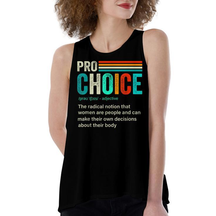 Pro Choice Definition Feminist Womens Rights Retro Vintage  Women's Loose Fit Open Back Split Tank Top