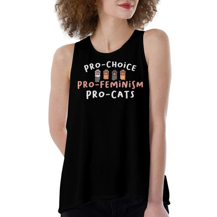 Pro Choice Pro Feminism Pro Cat For A Feminist Feminism  Women's Loose Fit Open Back Split Tank Top