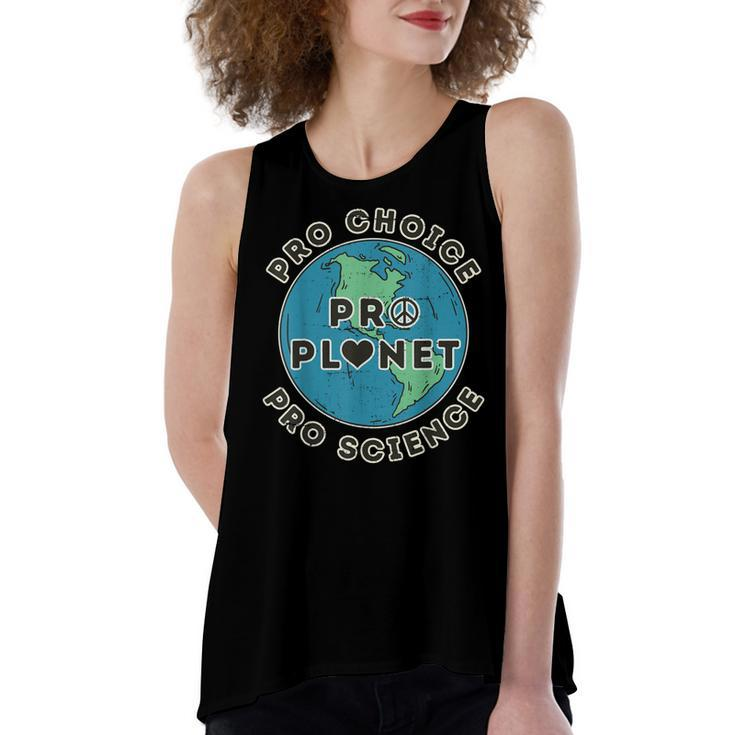 Pro Choice Pro Planet Pro Science Climate Change Earth Day  Women's Loose Fit Open Back Split Tank Top