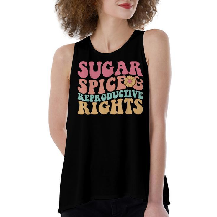 Retro Pro Choice Feminist Sugar Spice & Reproductive Rights  Women's Loose Fit Open Back Split Tank Top