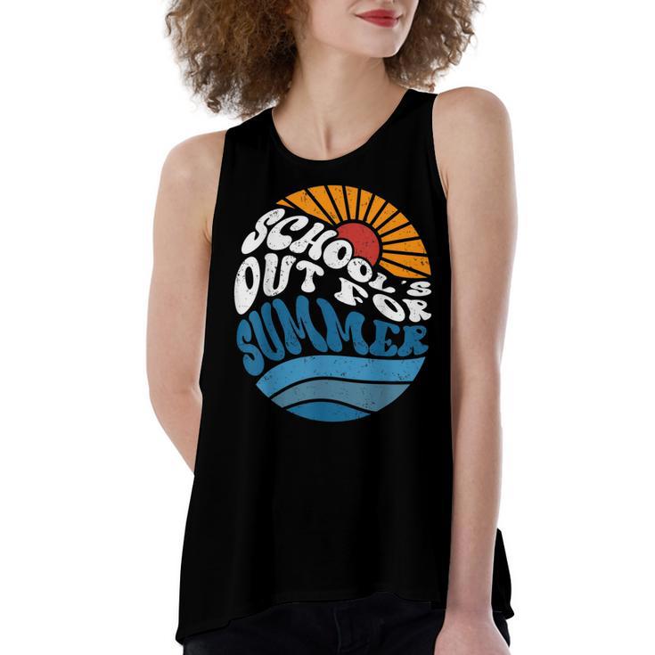 Schools Out For Summer Last Day Of School Kids Teachers  Women's Loose Fit Open Back Split Tank Top