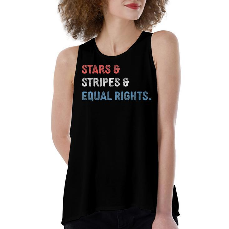 Stars Stripes And Equal Rights 4Th Of July Womens Rights  V2 Women's Loose Fit Open Back Split Tank Top