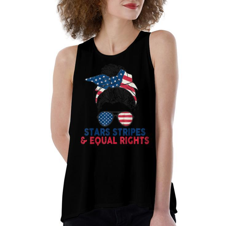 Stars Stripes And Equal Rights 4Th Of July Womens Rights  V2 Women's Loose Fit Open Back Split Tank Top