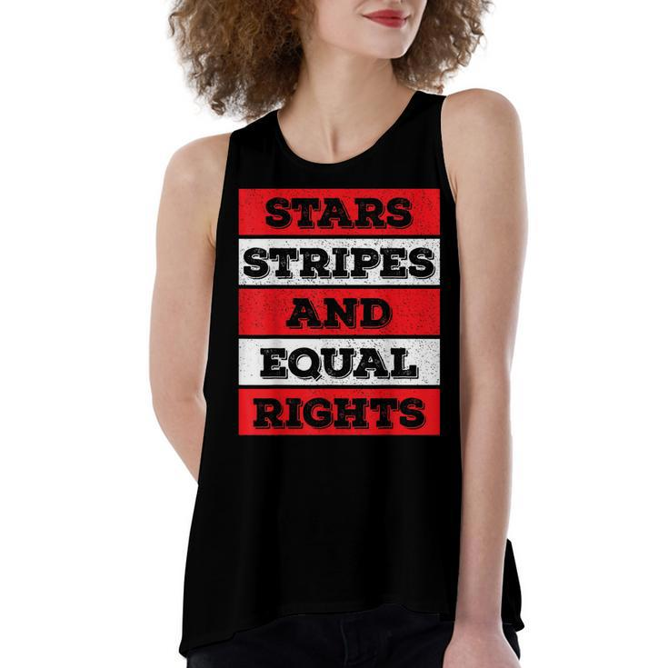 Stars Stripes Equal Rights Bold 4Th Of July Womens Rights  Women's Loose Fit Open Back Split Tank Top