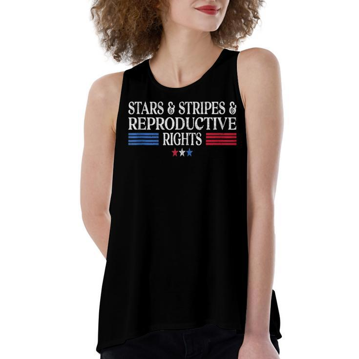 Stars Stripes Reproductive Rights Patriotic 4Th Of July  V8 Women's Loose Fit Open Back Split Tank Top