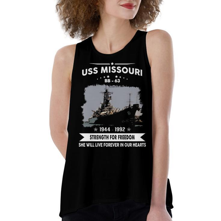 Uss Missouri Bb  Women's Loose Fit Open Back Split Tank Top