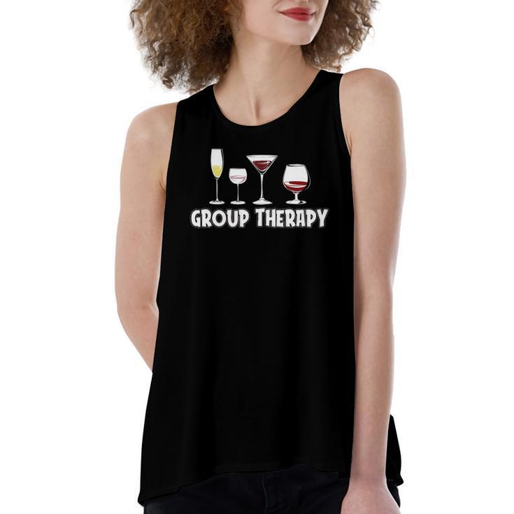 Wine Drinking Group Therapy Wine Women's Loose Tank Top
