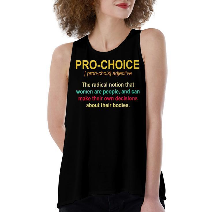 Womens Pro Choice Definition Womens Rights Feminist Retro  Women's Loose Fit Open Back Split Tank Top