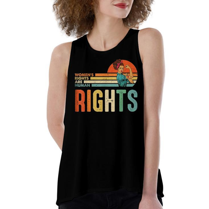 Womens Rights Are Human Rights Feminist Pro Choice Vintage  Women's Loose Fit Open Back Split Tank Top