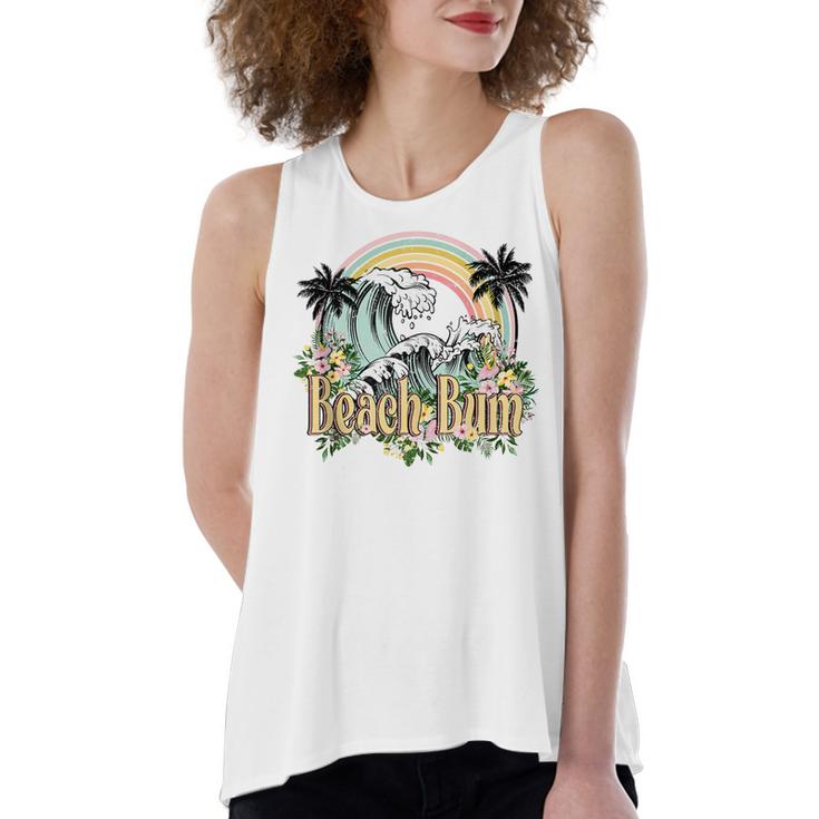 Vintage Retro Beach Bum Tropical Summer Vacation Gifts  Women's Loose Fit Open Back Split Tank Top