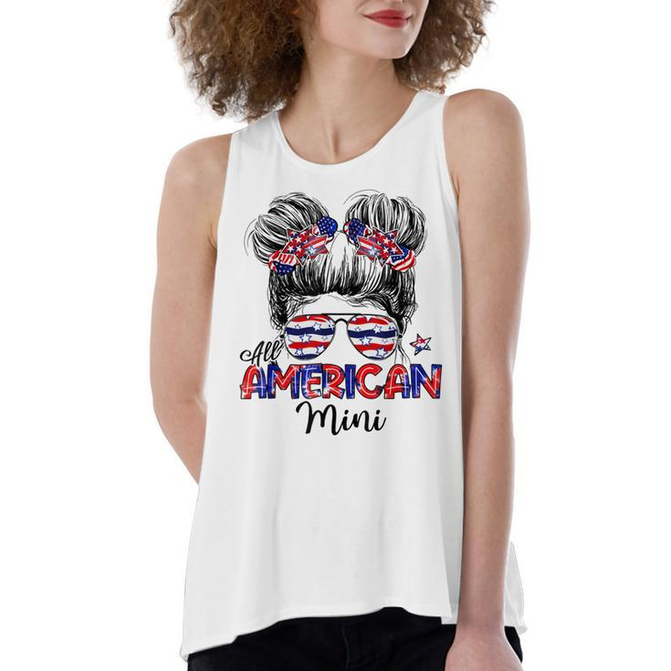 All American Mini 4Th Of July Usa Flag Kids  Women's Loose Fit Open Back Split Tank Top