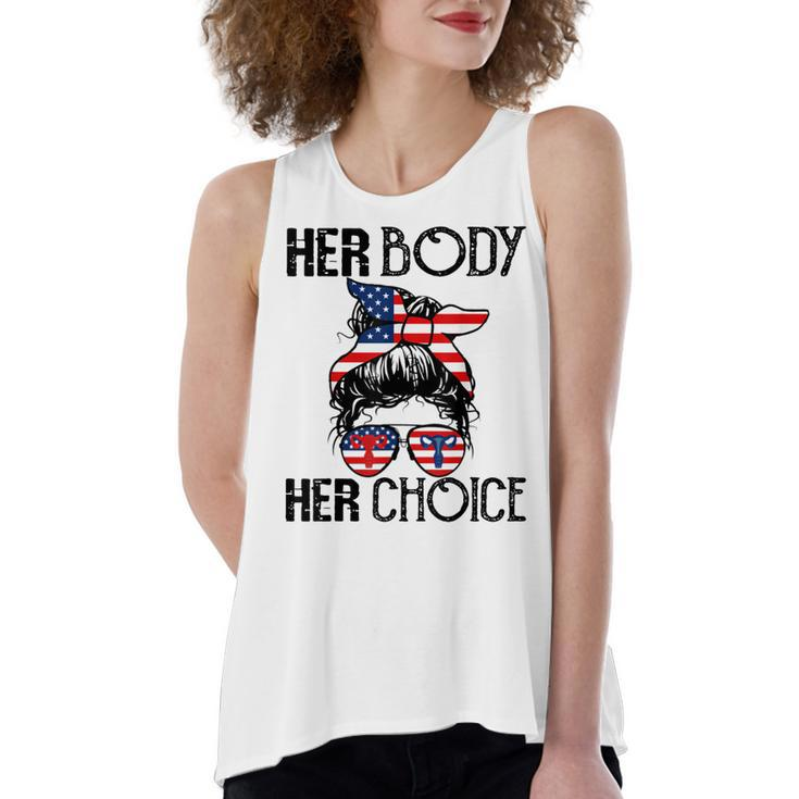 Her Body Her Choice Pro Choice Feminist  V3 Women's Loose Fit Open Back Split Tank Top
