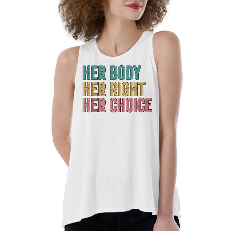 Her Body Her Right Her Choice Pro Choice Reproductive Rights  V2 Women's Loose Fit Open Back Split Tank Top