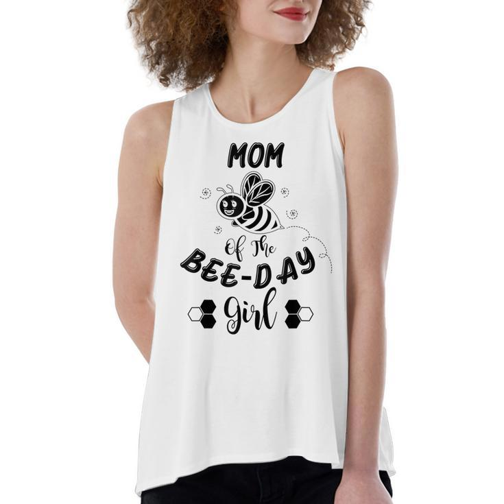 Mom Of The Bee Day Girl Birthday  Women's Loose Fit Open Back Split Tank Top