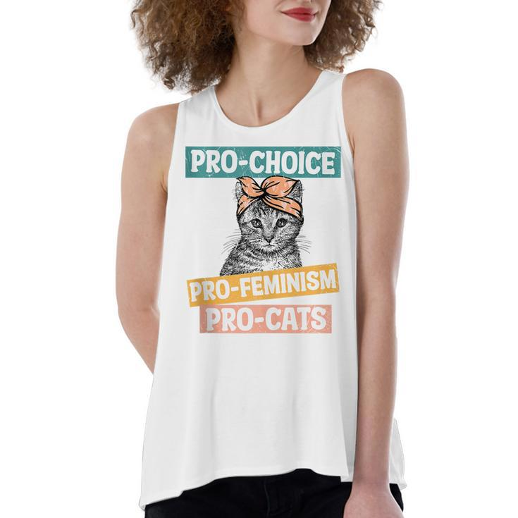 Pro Choice Pro Feminism Pro Cats Feminism Feminist  Women's Loose Fit Open Back Split Tank Top
