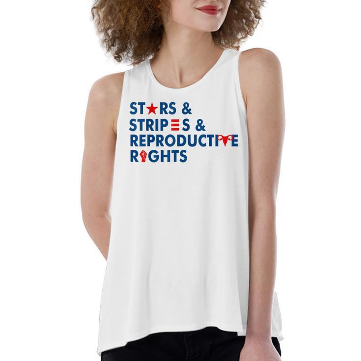 Stars & Stripes & Reproductive Rights 4Th Of July  V5 Women's Loose Fit Open Back Split Tank Top