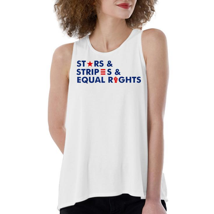 Stars Stripes And Equal Rights 4Th Of July Patriotic  V3 Women's Loose Fit Open Back Split Tank Top
