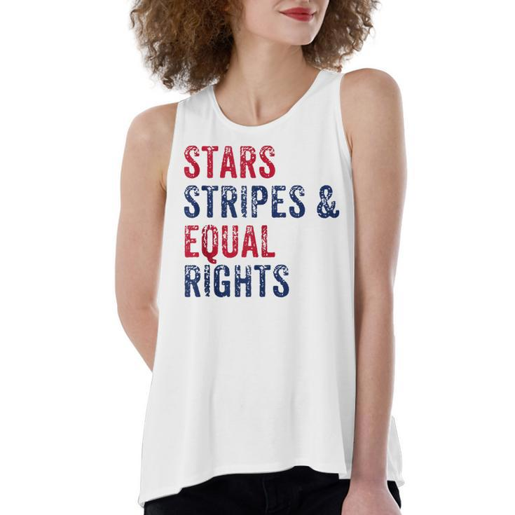 Stars Stripes And Equal Rights 4Th Of July Womens Rights  Women's Loose Fit Open Back Split Tank Top