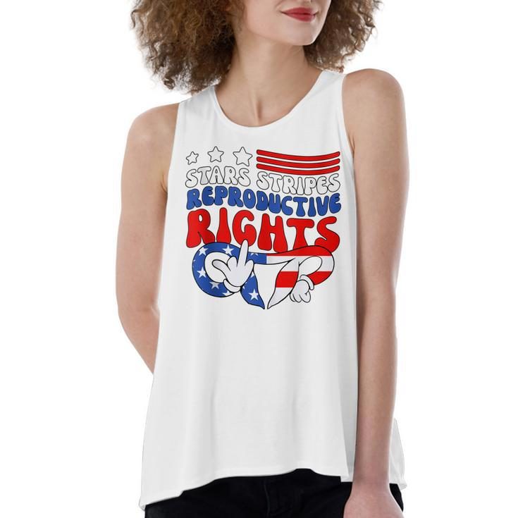 Stars Stripes Reproductive Rights Patriotic 4Th Of July  V18 Women's Loose Fit Open Back Split Tank Top