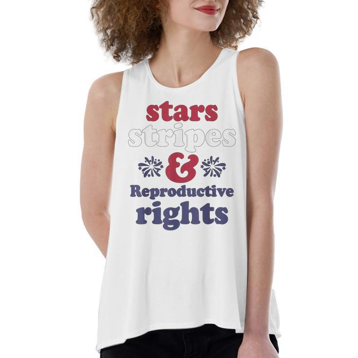 Stars Stripes Reproductive Rights Patriotic 4Th Of July  V4 Women's Loose Fit Open Back Split Tank Top