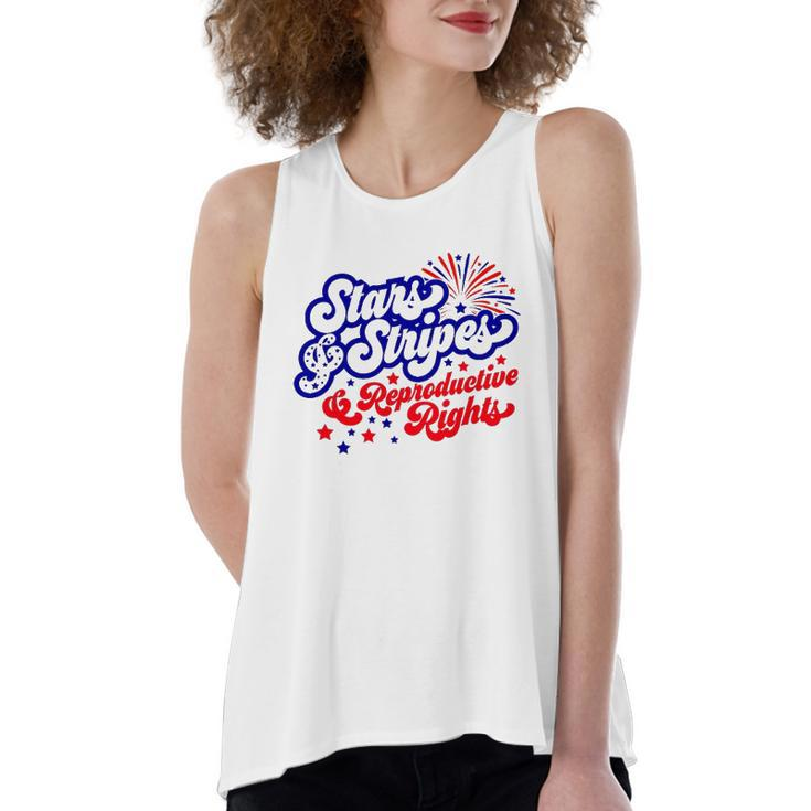 Stars Stripes Reproductive Rights Pro Roe 1973 Pro Choice Women&8217S Rights Feminism Women's Loose Fit Open Back Split Tank Top