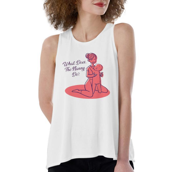 What Does The Nanny Do Christine Brown Women's Loose Fit Open Back Split Tank Top