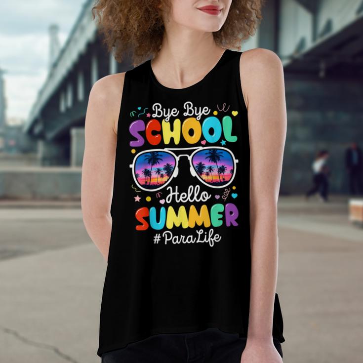 Happy Last Day Of School Para Life Summer Vacation  Women's Loose Fit Open Back Split Tank Top